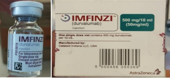 هشدار دارویی شماره N°32025 پیرامون داروی IMFINZI (Durvalumab) تزریقی 500mg 10ml تقلبی 